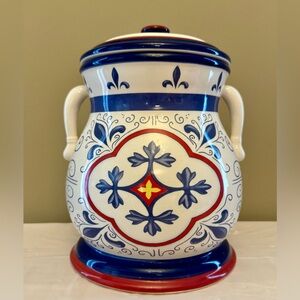 Blue & Red Ceramic Jar
